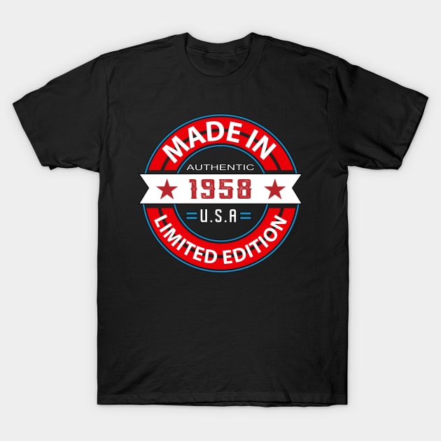 1958 65 Year T-Shirt by HB Shirts